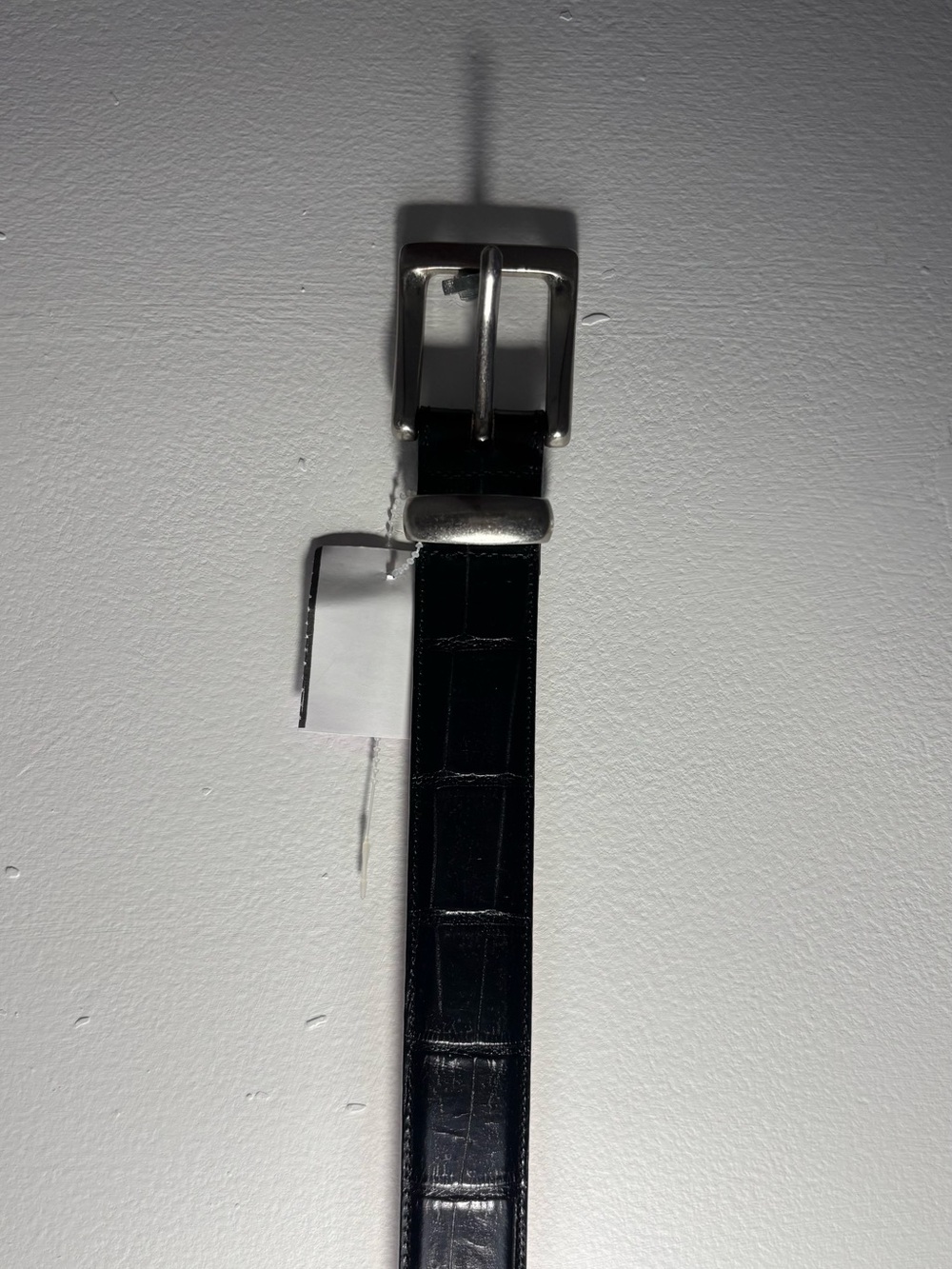 Vintage GAP Crocodile-Embossed Leather Belt Made in USA – Black – Size 28